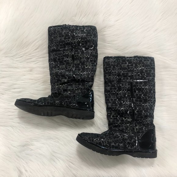 COACH Nikole Optic C Faux Fur Winter Boot SZ 6 - Picture 2 of 7